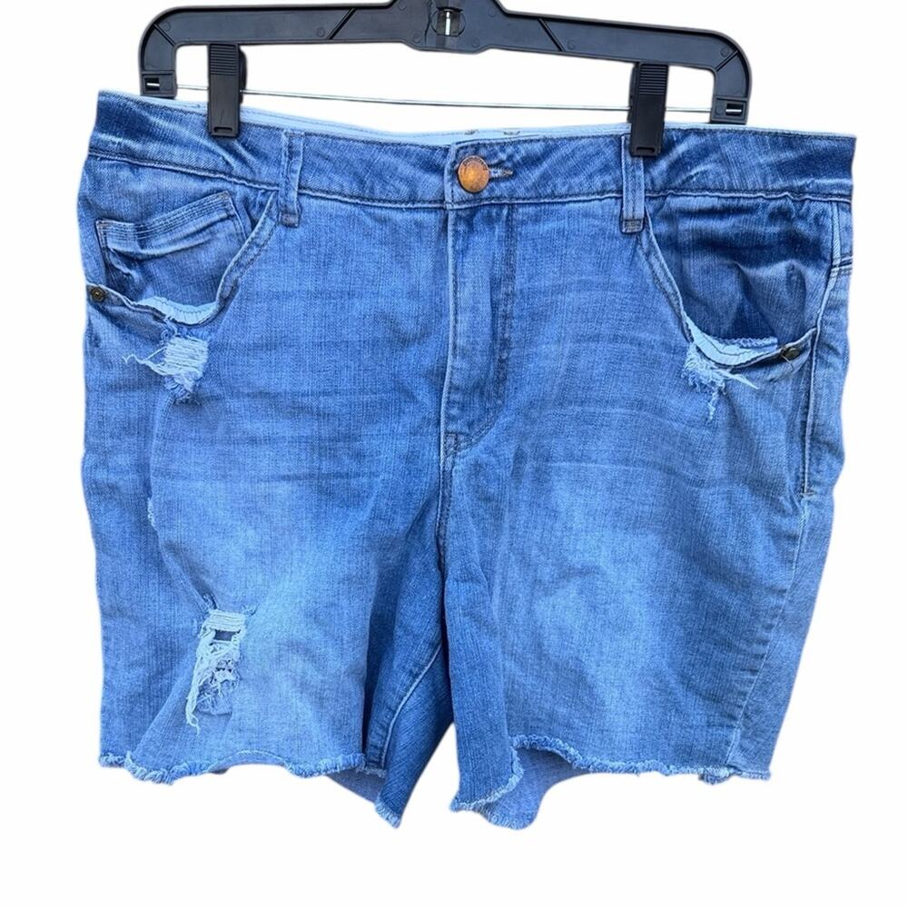 Democracy Blue Distressed Jean Shorts size 14